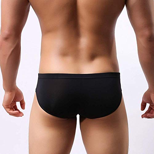 3 Piezas De La Cabeza Festiva Ropa De La Ropa Interior De Los Hombre Y Convexas De Bolsillo Ultrafina De Hielo Transparente Seda De Los Hombre Cintura Baja Tenedor Poco Tres Pantalones Cortos Negro