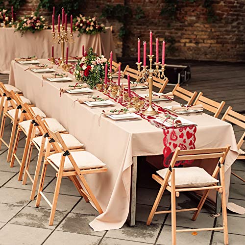 3 Piezas Decoraciones de Día de San Valentín, Incluyes 2 Piezas Cortinas de Ventana de San Valentín y Camino de Mesa de Encaje de Corazón para Decoración de Fiesta de Aniversario Bodas