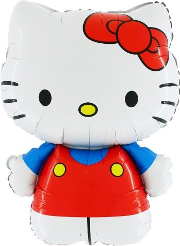 30 Pulgadas Hello Kitty vestida de globo de la hoja de rojo/azul (CS134)