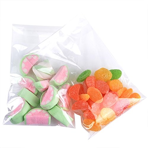 300 Piezas (5 x 7 Pulgadas) Bolsas de Celofán Transparentes Bolsas con Cierre Autoadhesivas Bolsa de Caramelos Bolsa de Plástico de OPP para Panadería, Dulces, Jabón, Galletas