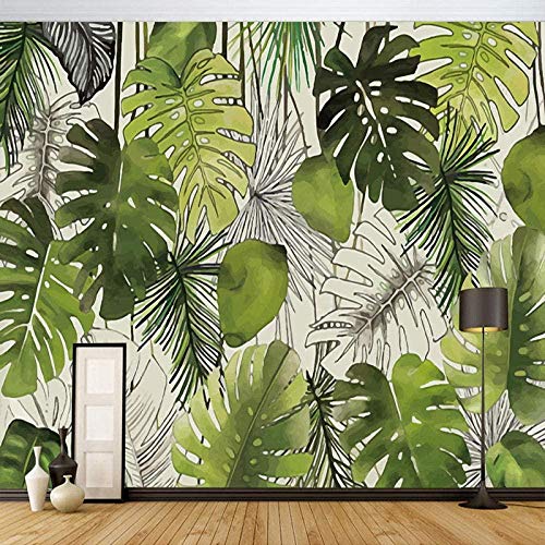 3D Photo Papel Pintado Yjlmt Mural Personalizado Moderno Minimalista Hoja De Plátano Mural Sala De Estar Restaurante Café Fondo Paño De Pared Decoración Del Hogar_200X140Cm