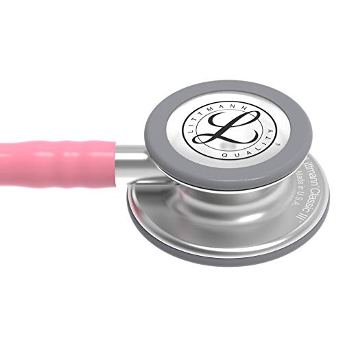 3M Littmann 5633 Classic III Fonendoscopio, Acero inoxidable, Rosa Perla, 69cm Longitud