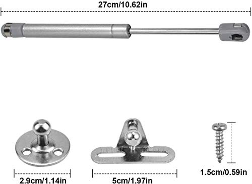 4 x Amortiguadores de Gas, BESTZY Struts de gas, resortes de gas, strut de gas, soporte de elevación, Pistones a Gas Muebles Cocina Amortiguador Puertas Elevables (200N)