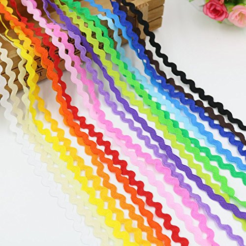 40 m cinta zigzag algodon de 20 colores 2 m de cada color cintas mil ideas vestidos, canastillas, costura, manualidades cojines, cocina, caravanas, toallas, scrapbooking, guirnaldas. de CHIPYHOME