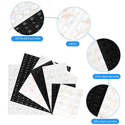 404 pcs Lagrimas Silicona, Gotas Silicona Adhesivas Pies de Goma Transparentes Topes Adhesivos Transparentes Adecuado para Puertas, Gabinetes, Cajones, Baños (4 Estilos)