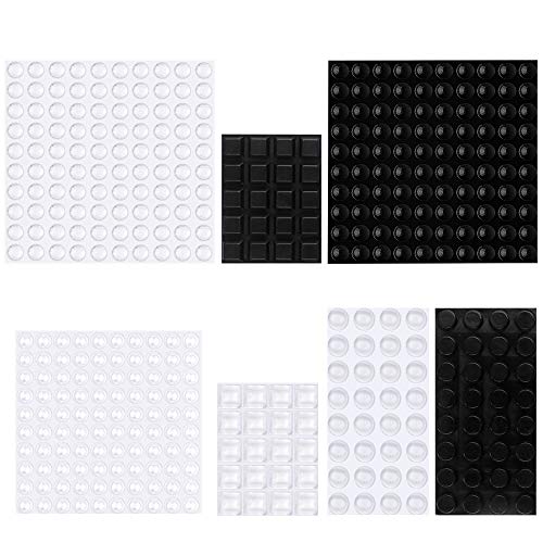 404 pcs Lagrimas Silicona, Gotas Silicona Adhesivas Pies de Goma Transparentes Topes Adhesivos Transparentes Adecuado para Puertas, Gabinetes, Cajones, Baños (4 Estilos)