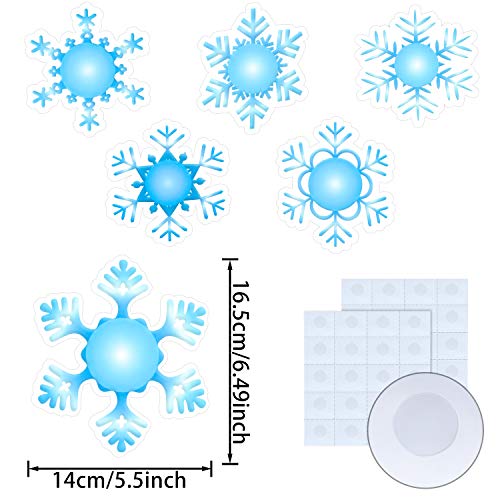 45 Piezas Recortes de Copos de Nieve Adornos de Copo de Nieve Hueco de Navidad 6 Pulgada Recortes de Copos de Nieve de Cartulina para Decoración de Casa Clase Oficina, 6 Estilos