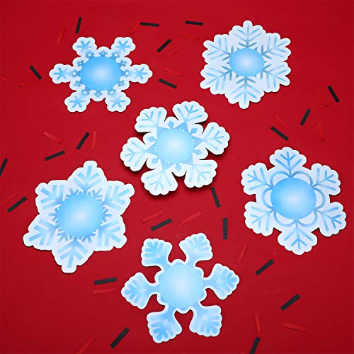 45 Piezas Recortes de Copos de Nieve Adornos de Copo de Nieve Hueco de Navidad 6 Pulgada Recortes de Copos de Nieve de Cartulina para Decoración de Casa Clase Oficina, 6 Estilos