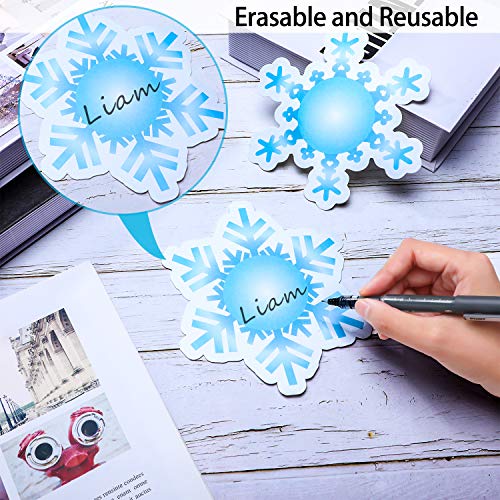 45 Piezas Recortes de Copos de Nieve Adornos de Copo de Nieve Hueco de Navidad 6 Pulgada Recortes de Copos de Nieve de Cartulina para Decoración de Casa Clase Oficina, 6 Estilos