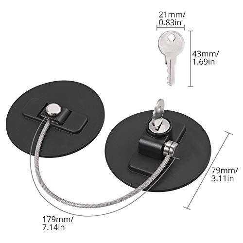 4PCS Cerradura para Puerta de Refrigerador con Llaves Seguridad de Refrigerador del Bebé con Adhesivo Fuerte para Muebles Puerta de Nevera, Gabinete, Cajón, Armario-Negro