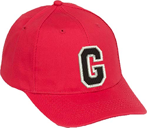 4sold Gorra de béisbol Informal de algodón con Letras del abecedario en Negro niño Adulto Color Rojo A-Z (Rojo G, niño)