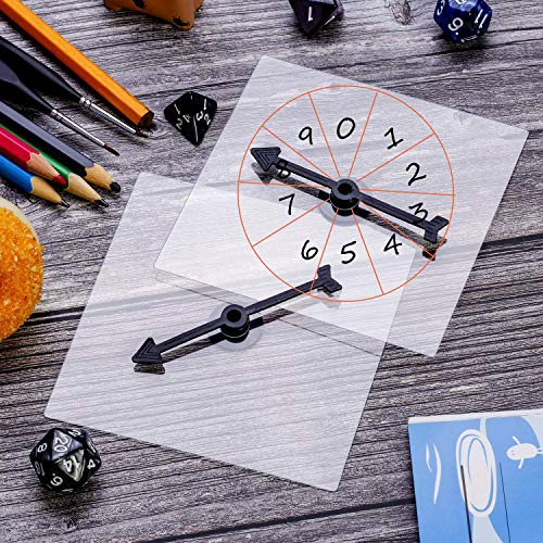 5 Pack de Spinners Transparentes Spinner de Matemáticas de Borrado Seco con Flecha Giratoria para Juegos y Enseñanza