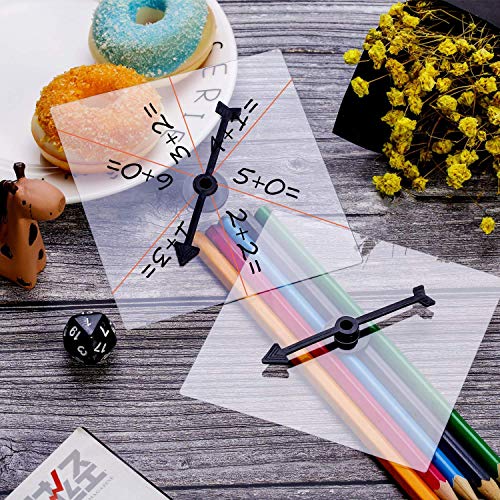 5 Pack de Spinners Transparentes Spinner de Matemáticas de Borrado Seco con Flecha Giratoria para Juegos y Enseñanza