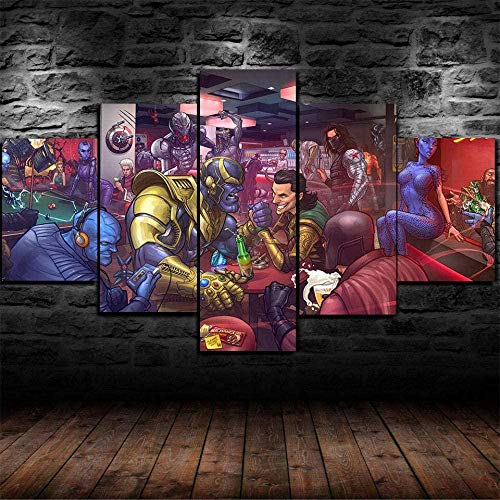 5 paneles de arte de pared pinturas en lienzocanvas lienzo arte papel tapiz pieza imagen fondo pintura papel tapiz impresión al óleo cartel cocina decoración marvel villain kills bullies