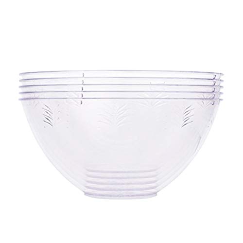 5 Piezas -3000ML- Ensaladeras de Plástico Desechables Grandes, Cuencos Bol de Plástico Transparentes - Elegante, Ligero, Resistente y Reutilizable - para Fiestas Cumpleaños Catering Navidad Año Nuevo