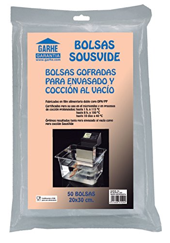 50 Bolsas gofradas para coccion y envasado al vacio 30x40