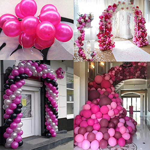 50 Globos Fucsia Brilante de Látex de 36 cm. Globo Fucsia por Helio de 3,2g. Decoraciones y Accesorios para Fiesta de Cumpleaño