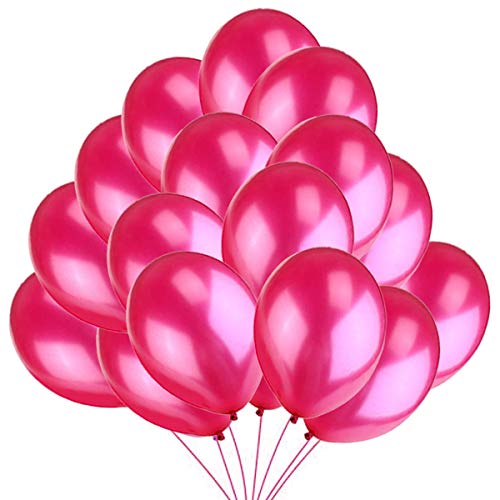 50 Globos Fucsia Brilante de Látex de 36 cm. Globo Fucsia por Helio de 3,2g. Decoraciones y Accesorios para Fiesta de Cumpleaño