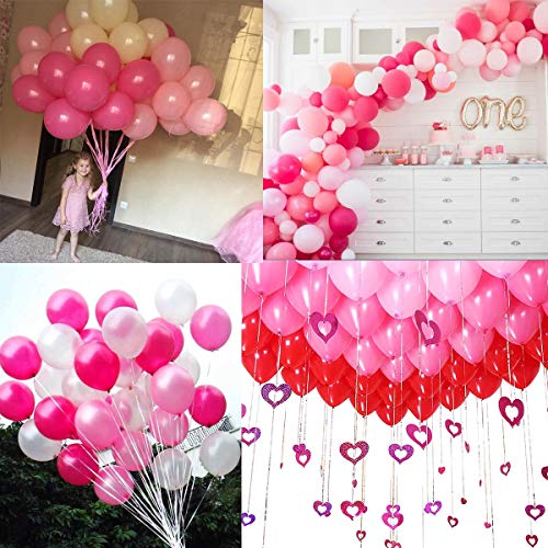 50 Globos Fucsia Brilante de Látex de 36 cm. Globo Fucsia por Helio de 3,2g. Decoraciones y Accesorios para Fiesta de Cumpleaño