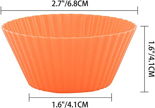 50 pcs Moldes de Horneado Reutilizables de Silicona Muffins Moldes Redondos Revestimientos de Magdalena para Magdalenas, Tartas, Helado y Pudín 5 Colores