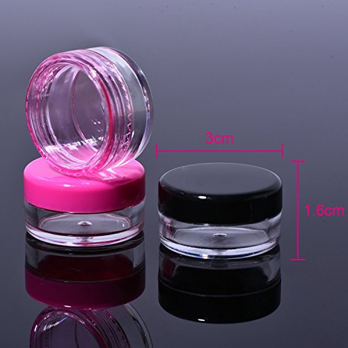 50 Piezas Bote de Plástico Tarro Vacío Contenedor de Cosmético con Tapa para Almacenamiento de Cremas Muestra Maquillaje, 5 g, 10 Colores