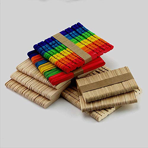 50 Unids Burlywood Ice-lolly Stick Palitos de helado de madera natural Niños Artesanía artesanal Helado DIY Palitos de helado, color primario, 9.3cm