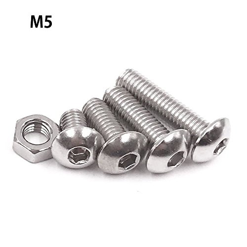 500 piezas M3 M4 M5 cabeza de botón de acero inoxidable Head Hex cabeza de casquillo Tornillos Tornillos con tuercas Kit de surtido tornillos rosca metrica