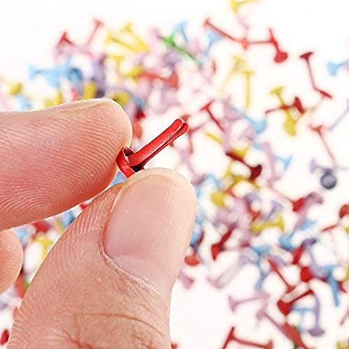 500 Piezas Mini Brads, Mini de encuadernadores, Encuadernadores Redondos de Metal para Papel Decoración Herramienta de Scrapbooking DIY, Multicolor (8 * 14mm)