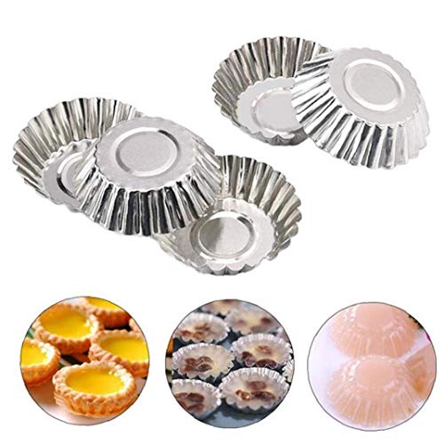 50pcs Antiadherente Huevo Tarta De Moldes De Metal Molde Forrado De Estaño De La Magdalena Mollete De La Torta Moldes De La Galleta DIY para Hornear Molde De La Hornada