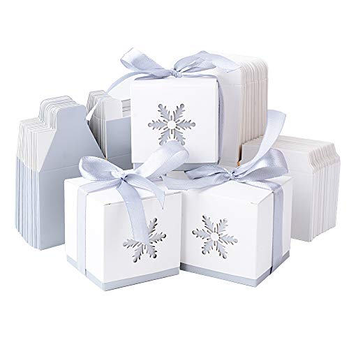 50pcs Cajas Cajitas Papel Caramelos Navidad para Bombones Dulces Galletas Regalos Recuerdos Detalles para Invitados de Boda Fiesta Bautizo Cumpleaños Comunión