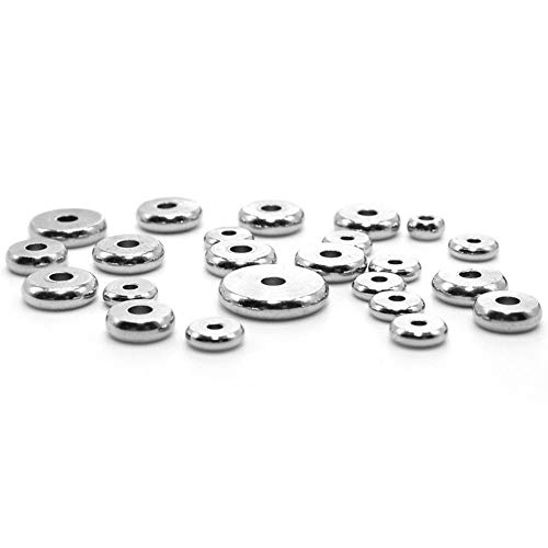 50pcs / Lot 4 5 6 8 10 Mm De Los Granos Del Espaciador De Acero Planos De Acero Al Grano Redondo Sueltos For Joyería Que Hace DIY Accesorios (Color : 7x2mm)