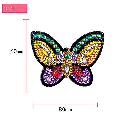 5D DIY Llaveros Diamante Pintura Kits para Adultos Paquete de 5 mariposas.