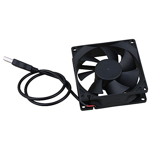 5V Negro 8CM 8025 USB Poder silencioso Rodamiento de bolas Caja de la computadora Ventilador de refrigeración para el caso de la computadora CPU Cooler