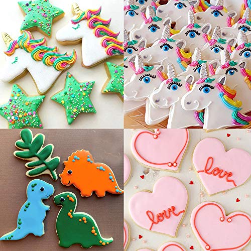 6 cortadores de galletas, diseño de corazón de dinosaurio de Mickey Mouse con forma de estrella de acero inoxidable para masa, fondant, fruta, sándwich