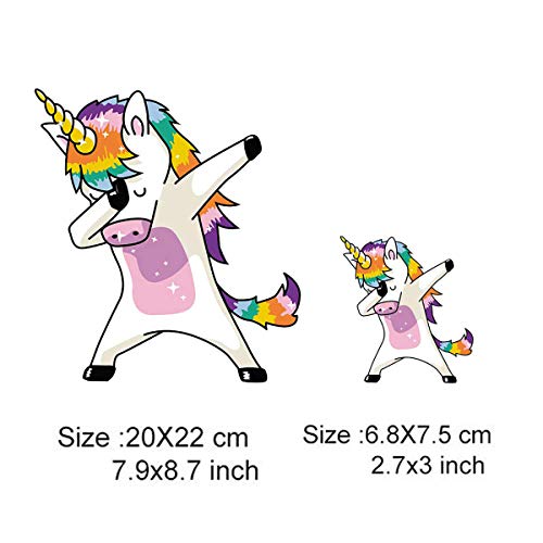 (6 hojas) Hierro de cumpleaños Unicornio en transferencias Parches, Mwoot Unicornio Pegatinas de transferencia de calor para familias Lovely Girl Kids Camiseta Jeans Bolsos Decoraciones de bricolaje