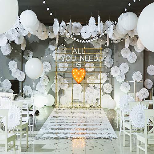 6 Piezas Globos Blancos Grandes de 36 Pulgadas Globos Gigantes Blancos Globos Blancos Grandes con Vid Artificial Larga de 65 Pies para Decoraciones de Boda Cumpleaños Fiesta de San Valentin