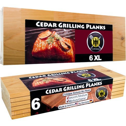 6 XL Tablas de Cedro para Barbacoa/ Tablones de Asar a la Parrilla de LONGITUD ESTÁNDAR (EXTRA GRANDES) – Paquete de 6