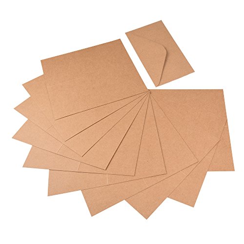 60 piezas. Juego de tarjetas plegables de papel de estraza y sobres de cartón natural para tarjetas de felicitación y de felicitación, tarjetas de invitación, tarjetas de Navidad para crear