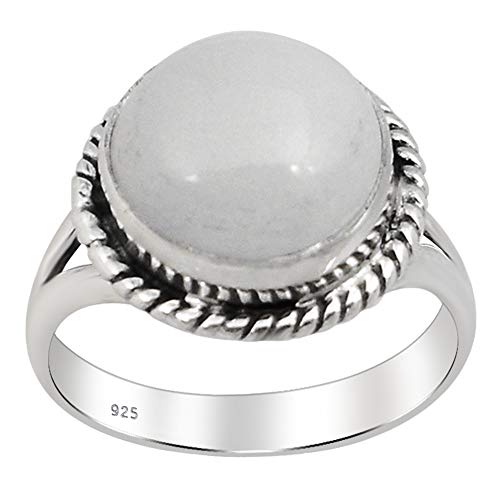 6,55 Ctw Joyería Blanca Anillo Del Moonstone Por Orquídea | Blanca Anillo De Piedra Lunar Para Las Mujeres | Aniversario Anillo Para Ella | Junio Birthstone Regalos | Talla del anillo 16,5