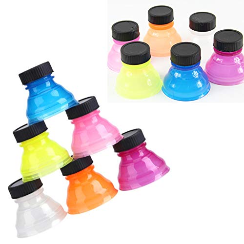 6pcs botella de la bebida sellado de tapas a prueba de polvo reutilizable Snap sobre el Pop se puede convertir Soda Savers tapones de botellas de Coca-Cola para Cool Drink tapas (color mezclado)