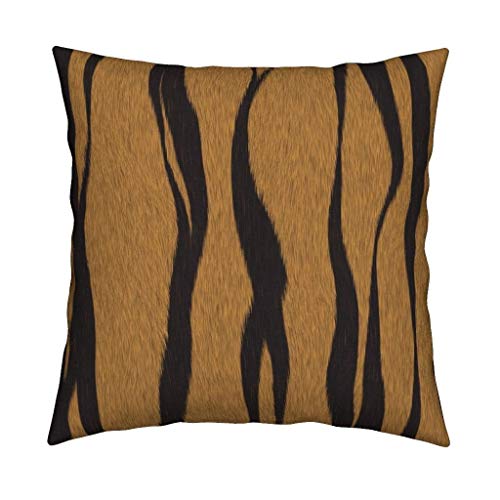 73Elley - Funda de almohada con estampado de animales, diseño de bengala con rayas de tigre bengala de 18 x 18 cm
