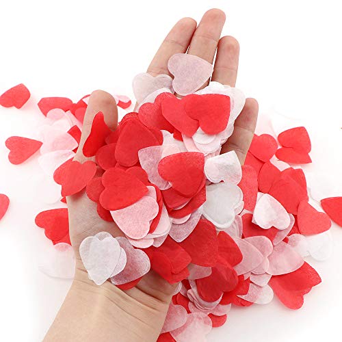 7500 piezas Corazones de confeti, papel de confeti de corazón Relleno de globo rojo Mesa de papel Confeti para cumpleaños de boda Fiesta de San Valentín Bautismo Decoración de fiesta de bebé