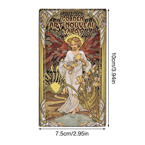 78 unids/Set Cartas de Tarot Oracle Golden Art Nouveau Juego de Mesa inglés Juguetes Tarjeta de Juego de adivinación para Adultos Amigos Suministros para Fiestas