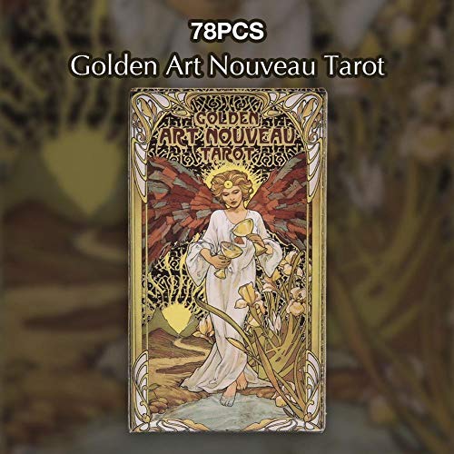 78 unids/Set Cartas de Tarot Oracle Golden Art Nouveau Juego de Mesa inglés Juguetes Tarjeta de Juego de adivinación para Adultos Amigos Suministros para Fiestas