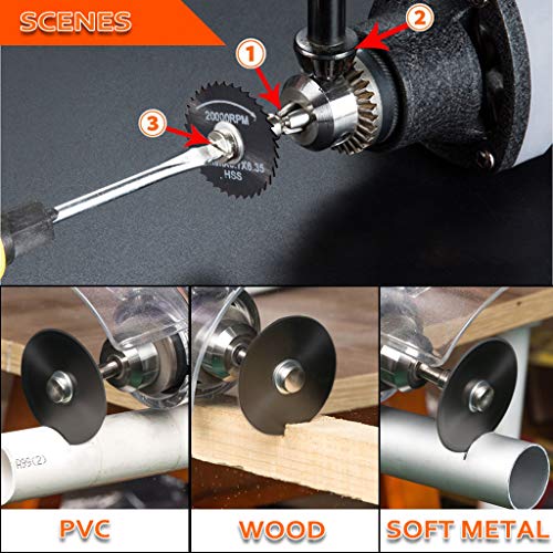 7pc HSS corte circular de madera de sierra Discos de lámina (Acero de nitruración) para Rotary Tool Mandril, Cuchillas discos de corte by AniSqui