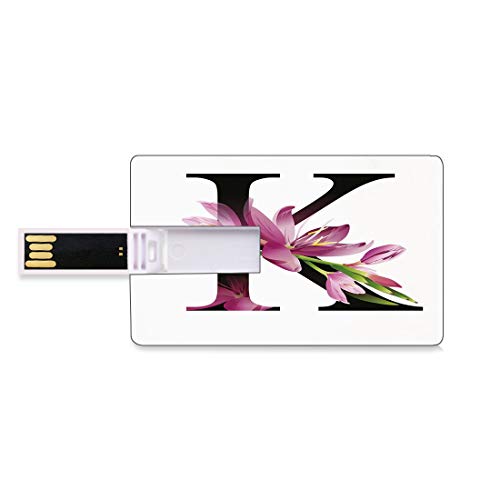 8 GB Unidades Flash USB Flash Letra k Forma de Tarjeta de crédito bancaria Clave Comercial U Disco de Almacenamiento Memory Stick Blooming Kaffir Lily con el Tallo Verde Vibrante K Sign Nature Flower