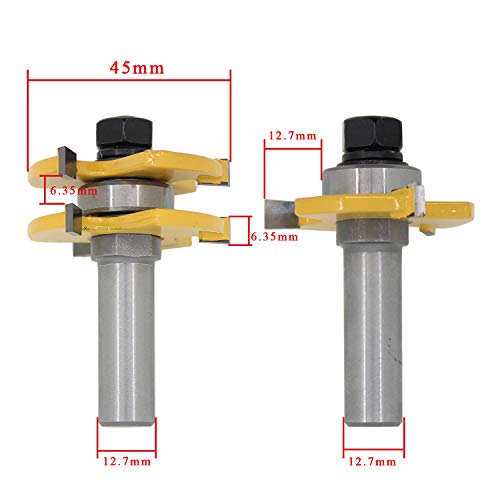 8 opciones - fresa de disco ranurar y lengua brocas para ranuradora de madera Carpintería Espiga - 2 unidades las medidas distintas (S1)