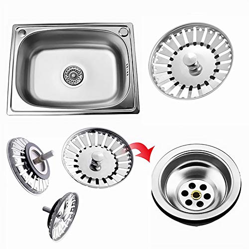 84mm fregadero de la cocina colador plugHigh Calidad baño del fregadero de filtro colador de acero inoxidable 304 Agua tapón de la pila del agua del enchufe del fregadero de cocina Accesorios