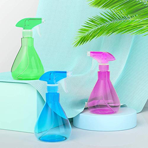 90's Club ™, 3 piezas 500 ml, botellas de spray, pulverizador de gatillo con neblina, modos de flujo y apagado para agua, cocina, baño, limpieza, planta mister, ambientación, jardinería