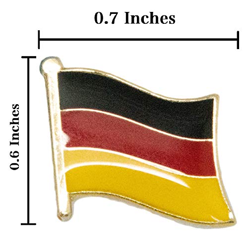 A-ONE Paquete de 3 piezas - Fráncfort de Alemania con parche de escudo de cigüeña blanca + parche rectangular de la bandera de Alemania + pin de solapa, parches de aplique, insignia esmaltada